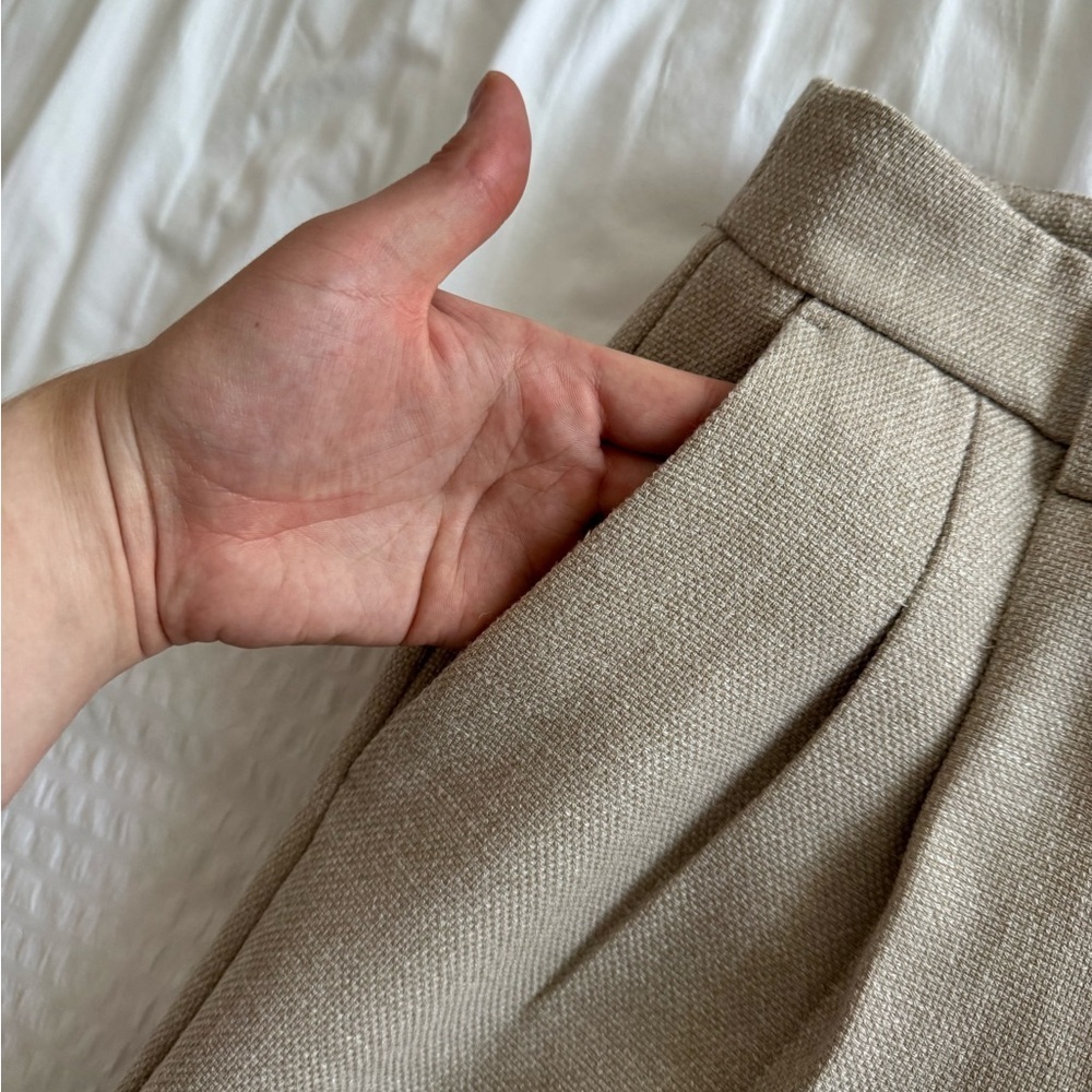 House of Harlow 1960 Taupe Wide-Leg Trousers - Picture 6 of 8